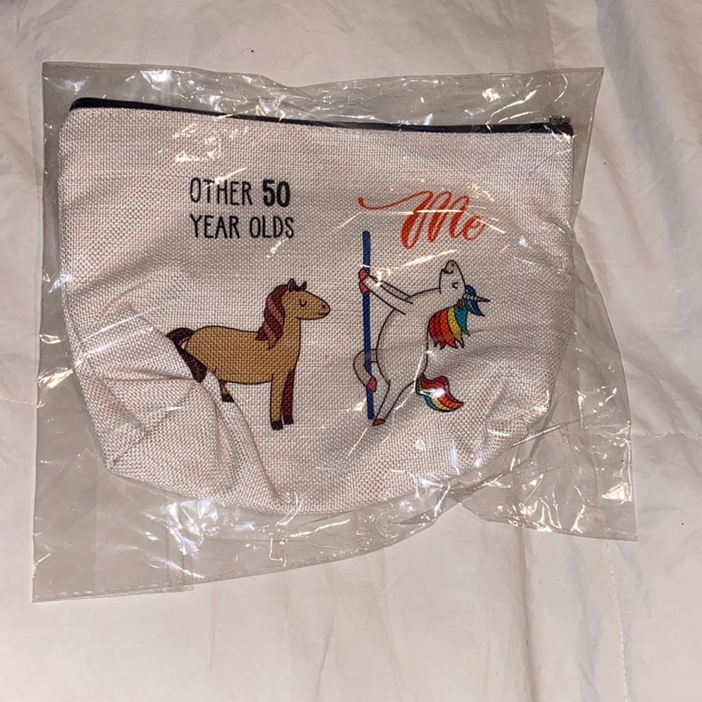 Make up bag 50th birthday unicorn